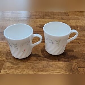 Corning English Meadow Swirl Pattern Coffee Mugs